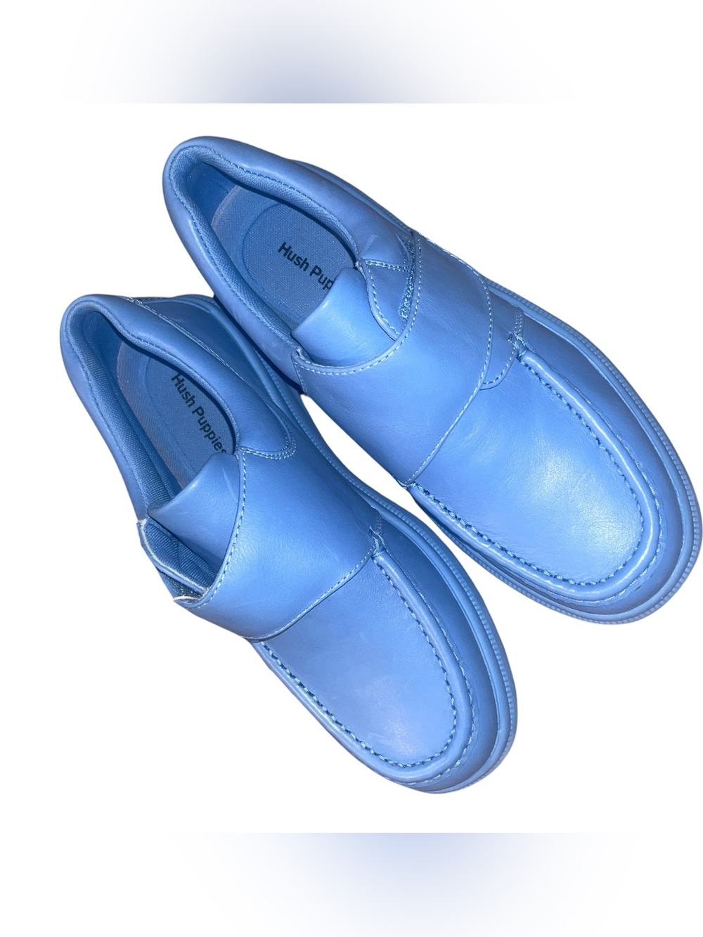 Hush Puppies Gil Surf Blue Leather Loafers Men’s Size 9 M Comfort Shoes - Picture 9 of 16